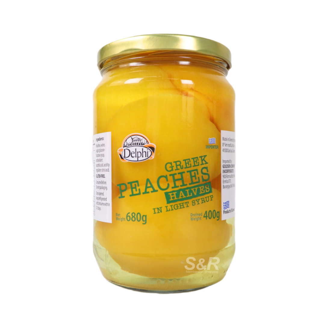 Delphi Greek Peaches Halves in Light Syrup 680g